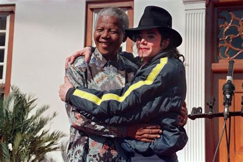 michael jackson hugs former south african president nelson