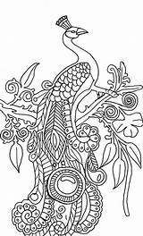 Peacock Coloring Pages Printable Adults Cool Color Illustration Drawing Print Coloring4free Peacocks Step Green Abstract Adult Simple Sheets Book Kidsplaycolor sketch template