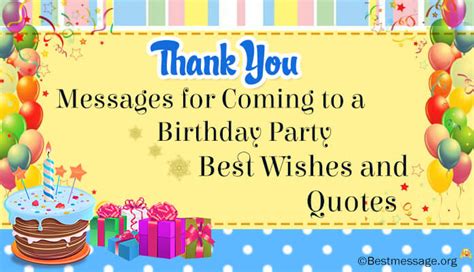 Best Thank You Messages And Wishes For Coming To Birthday