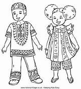Coloring Children Pages African Around Colouring Multicultural Sheets American Preschool Thinking Jesus Color Little Kids Loves Crafts Culture Child Girl sketch template