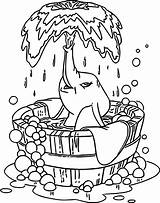 Dumbo Bath Coloring Pages Wecoloringpage Disney sketch template