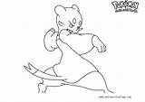 Mienfoo Coloring Pages Pokemon Printable Kids sketch template