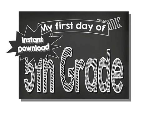 day  school  grade sign digital printable  day