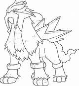 Entei Coloring Pages Pokemon Drawing Printable Generation Print Kids sketch template