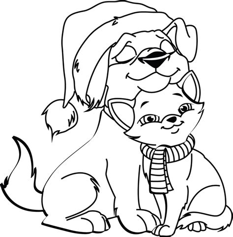 dog  cat coloring pages printable