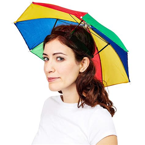 juvale umbrella hat waterproof hands  umbrella rain hat multi