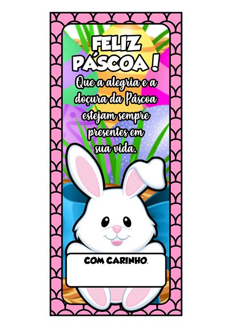 cartao personalizado marca pagina mimo de pascoa gratis  imprimir png