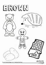 Colouring Pages Brown Things Color Worksheets Preschool Coloring Worksheet Colour Colors Activities Toddlers Collection Kindergarten Activityvillage Toddler Tracing Kids Bear sketch template
