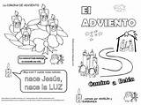 Adviento Catequesis Fichas Niños Pasatiempos Reli Significado Calendario Navidad Crucigramas Velas Cole sketch template