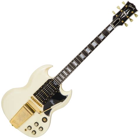 gibson custom shop  les paul sg custom reissue  maestro vibrola vos classic white solid