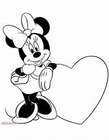Valentine Coloring Minnie Disney Pages Heart Disneyclips Leaning Giant sketch template