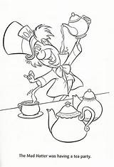 Coloring Tea Party Mad Hatter Pages Alice Wonderland Boston Drawing Hatters Having Disney Cartoon Color Drawings Printable Colorluna Fancy Getcolorings sketch template