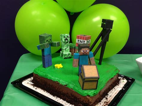 minecraft cake  cardstock characters cakes pinterest