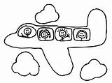 Airplane Coloring Pages Kids Printable Plane Color Aeroplane Drawing Clip Preschool Paper Air sketch template