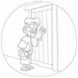 Door Knocking Jesus Clipart Coloring Knock Children Ask Seek Lesson Cliparts Ministry Knocks Luke Kids Will Please Library Clipground Line sketch template
