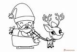 Coloring Santa Pages Reindeer His Claus Printable Christmas Getcolorings Getdrawings sketch template