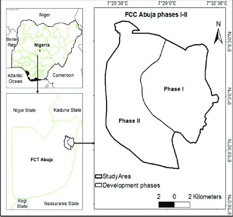 map  abuja urban development phases   ii  scientific diagram