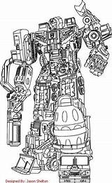 Coloring Transformers Devastator G1 Colorear Combiner Sketch Buku Mewarnai Sketchite sketch template