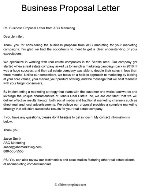 business proposal letter  hd  form templates