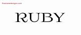 Name Ruby Tattoo Designs Rudy Flourishes Printable Freenamedesigns sketch template