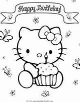 Birthday Kitty Hello Coloring Pages Happy Print Party Printable Fun Cards Printables Choose Board Parties Kids sketch template