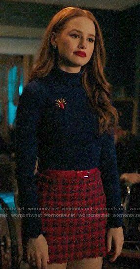 Cheryl’s Blue Turtleneck And Red Check Skirt On Riverdale Riverdale