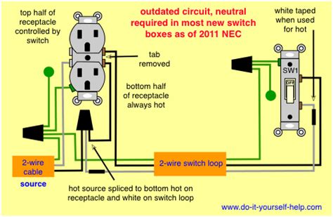 switched wall outlet wiring diagrams    helpcom