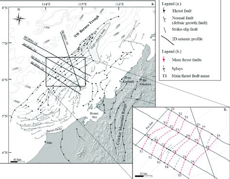 tectonic map   nw borneo area showing  main structural  scientific diagram