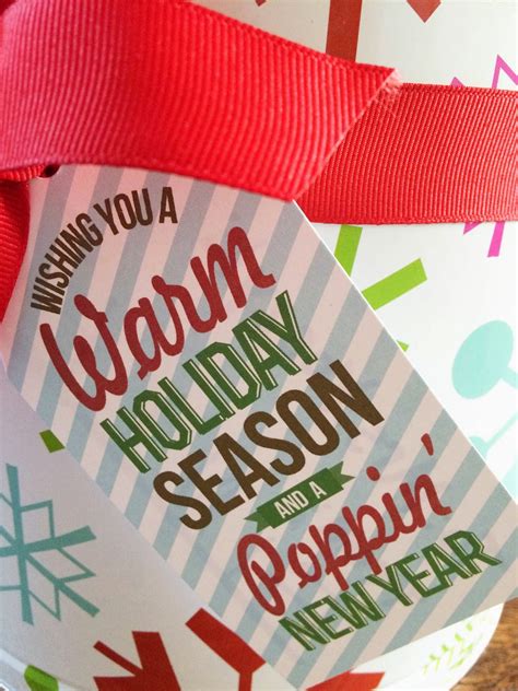 nellie design  printable popcorn holiday gift tag