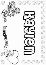 Pages Coloring Kaylen Names Name Girls Kayla Graffiti Hellokids Template sketch template