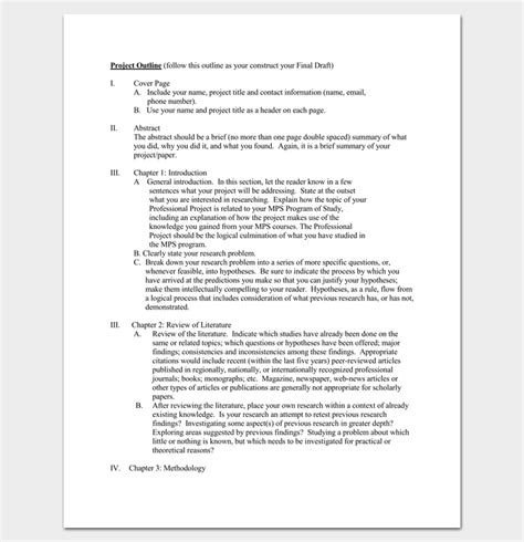 report outline template  samples formats examples