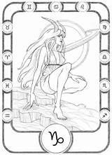 Zodiac Coloring Capricorn Pages Adult Signs Adults Sign Choose Board Gemini sketch template