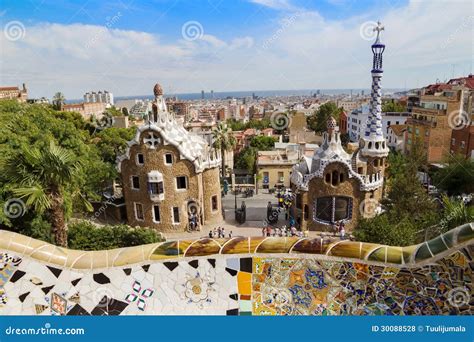 barcelonas park guell entrance royalty  stock  image