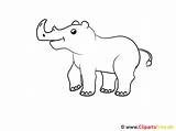 Nashorn Malvorlage Rinoceronte Ausmalen Colorare Clipartsfree sketch template