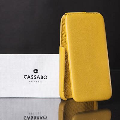 leather phone case   classic sunburst yellow case  magnetic closure  cassabo