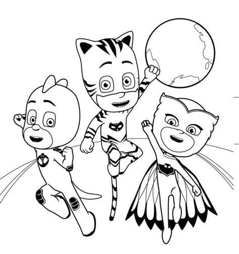 pj masks save  day coloring page  printable coloring pages