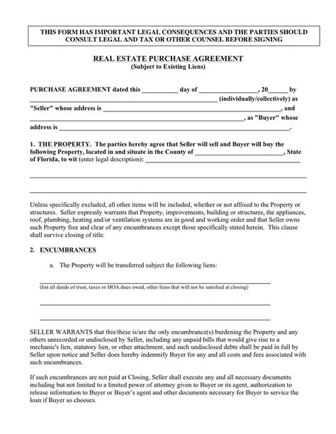 real estate purchase agreement  word   formats