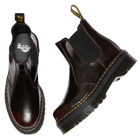 quad  dr martens womens chelsea boots cherry red