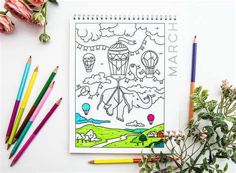 month coloring book coloring pages  adults coloring etsy
