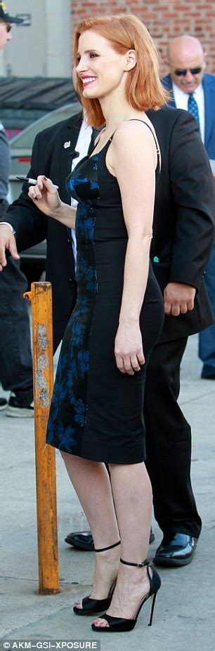 jessica chastain oozes sex appeal in tight floral dress at