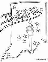 Indiana Pages Coloring State Doodle Boise Broncos Printable Kids Alley States Template sketch template