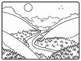 Draw Lupa Anyong Mga للتلوين مشاهد طبيعيه Mountains sketch template