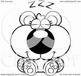 Bear Sleeping Cartoon Cub Cute Clipart Outlined Coloring Vector Cory Thoman Royalty sketch template