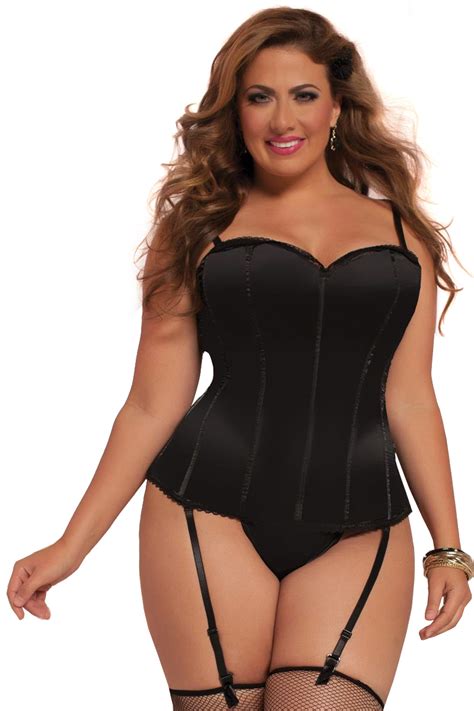 bbw satin corset with built in bra lingerie ebay