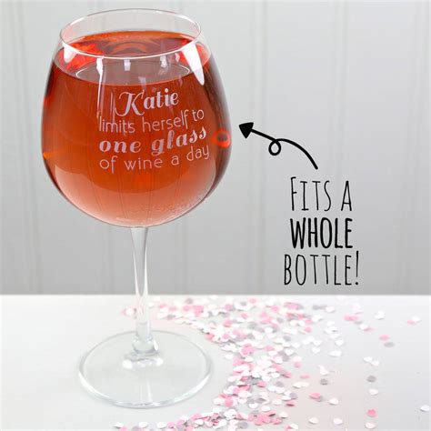 Personalised Engraved Whole Bottle Wine Glass By Lisa