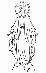 Coloring Mary Virgin Popular Immaculate sketch template