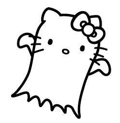 kitty ghost  kitty colouring pages  kitty coloring