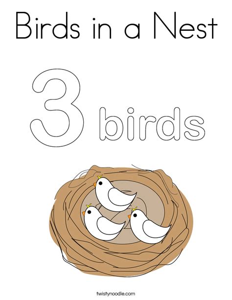 birds   nest coloring page twisty noodle