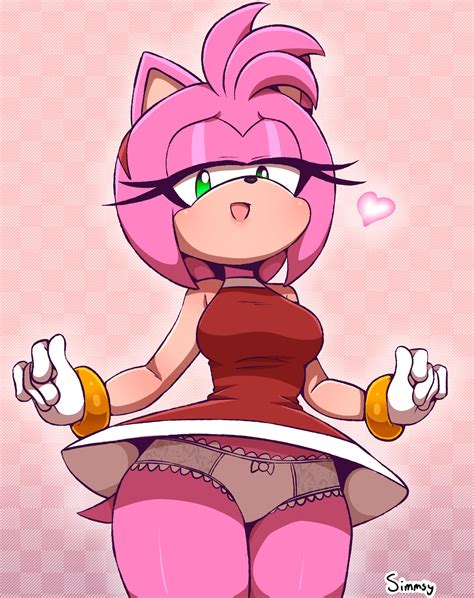 Simmsy Amy Rose Sega Sonic Series Underskirt Absurdres Highres