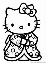 Coloring Kitty Hello Pages Popular Hellokitty sketch template